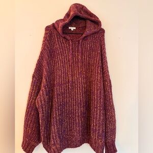Earthbound Knit Sweater in Purple and Dark Orange